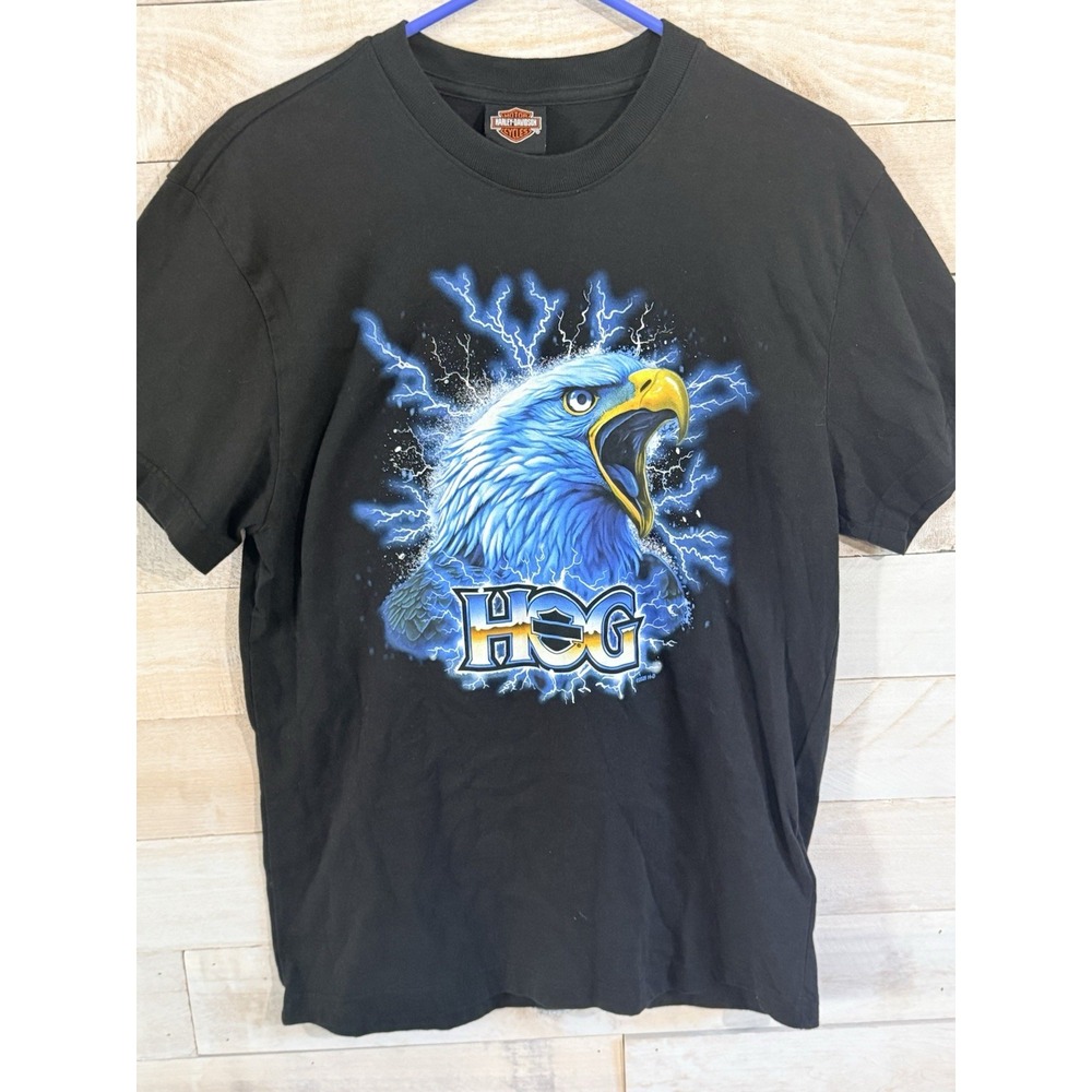 Harley Davidson Screaming Eagle Graphic Black SS T Shirt Men's Size Medium